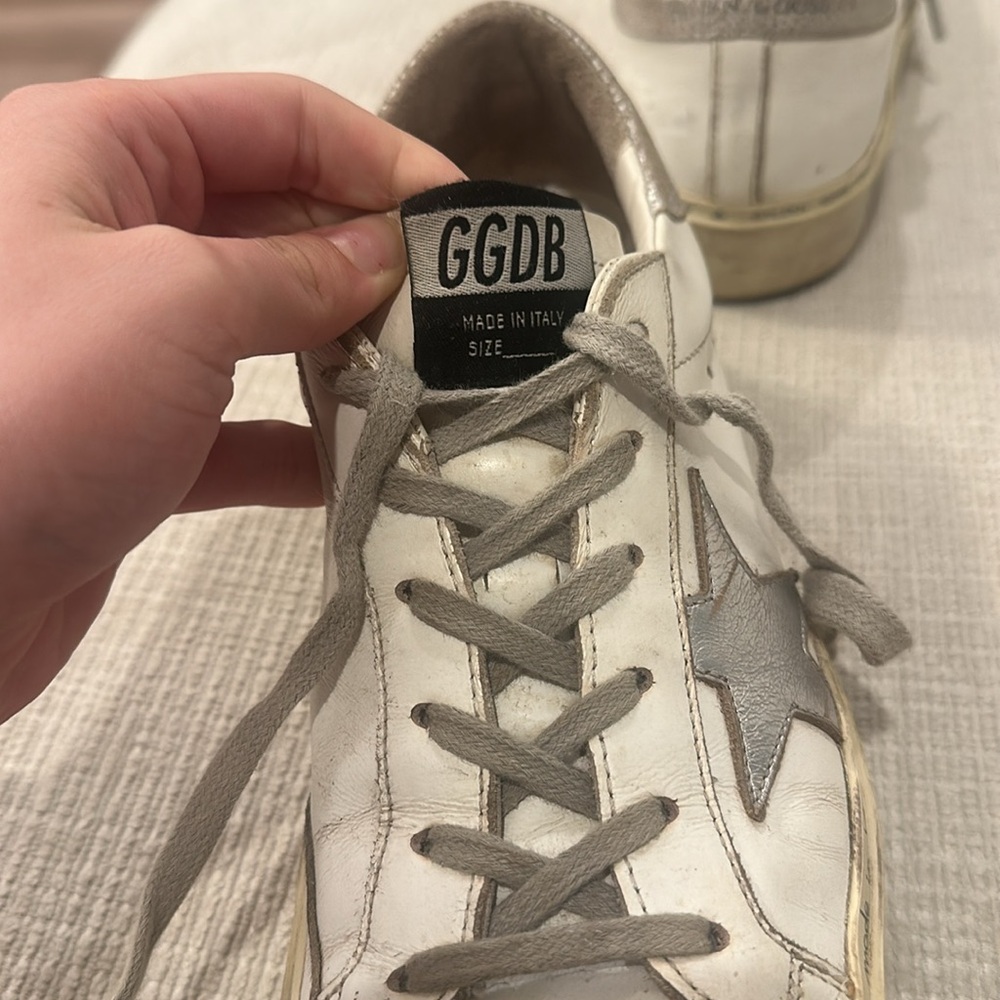 Silver and white Golden Goose Hi Stars. Size 39. Authentic. - Picture 6 of 8